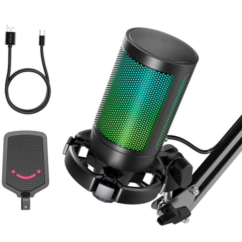 Микрофон със стойка FIFINE A6T RGB - Black - Image 5