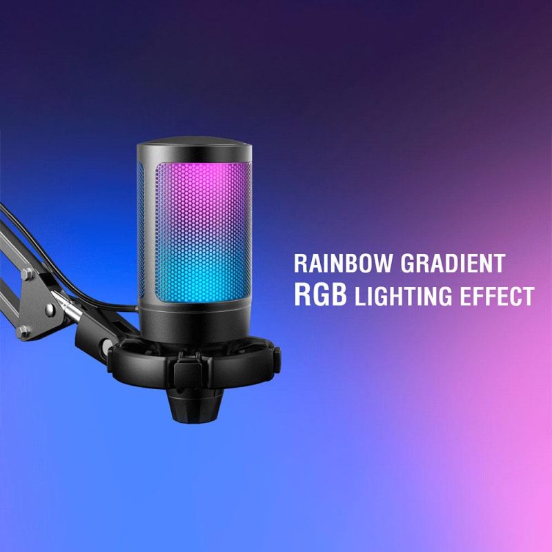 Микрофон със стойка FIFINE A6T RGB - Black - Image 9