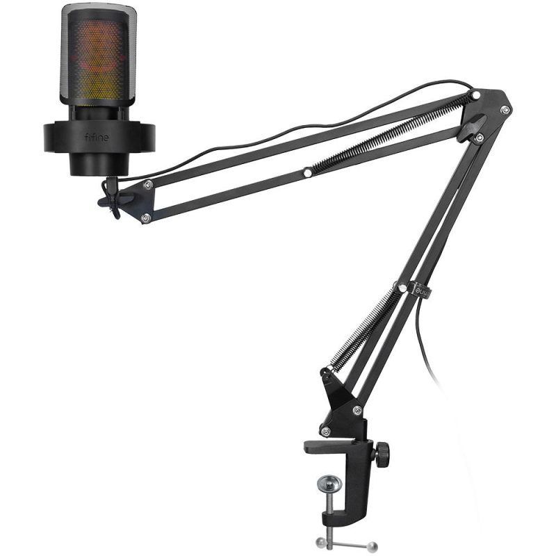 Микрофон със стойка FIFINE A8T RGB - Black - Image 4