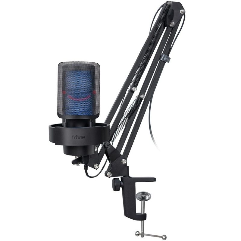 Микрофон със стойка FIFINE A8T RGB - Black - Image 2