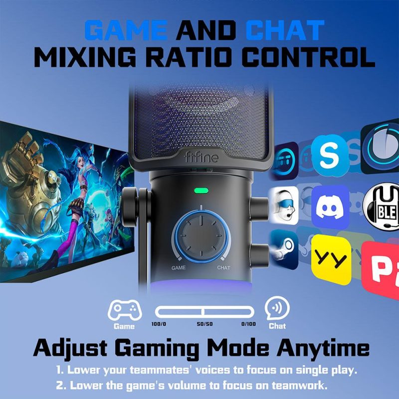 Настолен микрофон FIFINE AM6 RGB - Black - Image 9