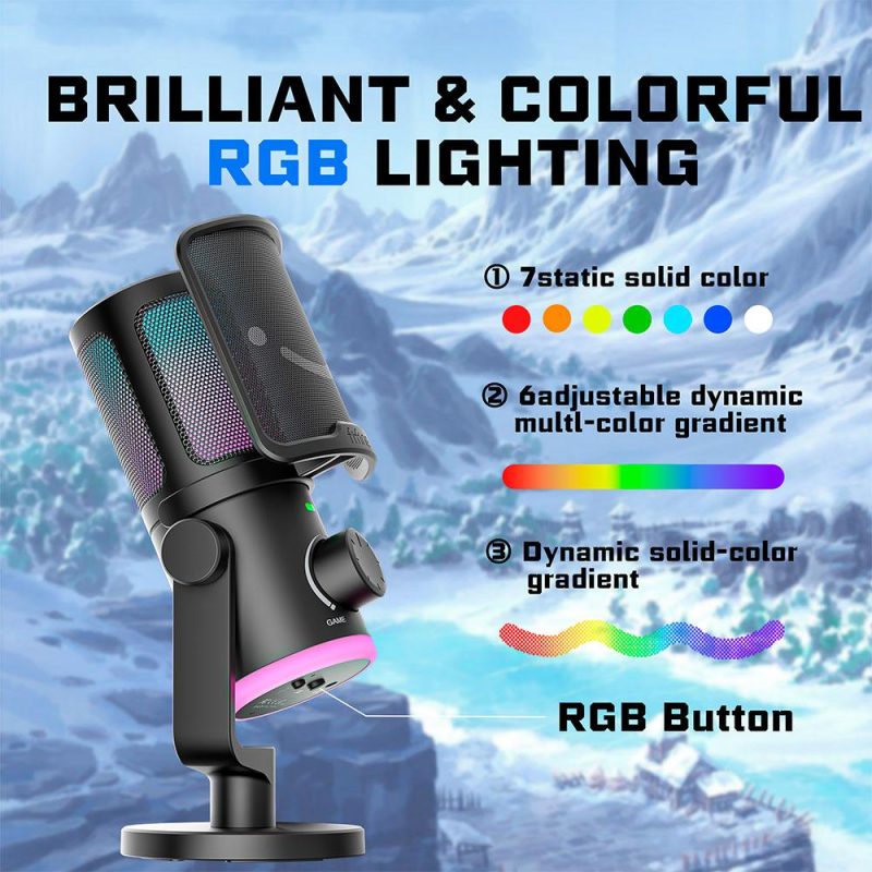 Настолен микрофон FIFINE AM6 RGB - Black - Image 6