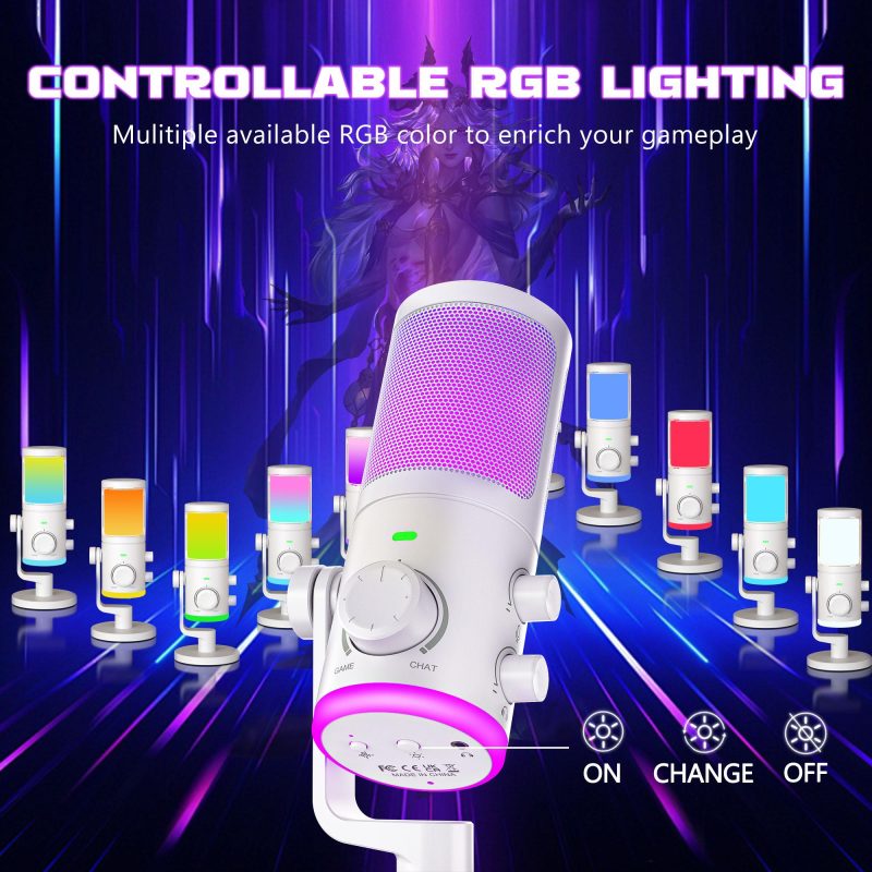Настолен микрофон FIFINE AM6 RGB - White - Image 9