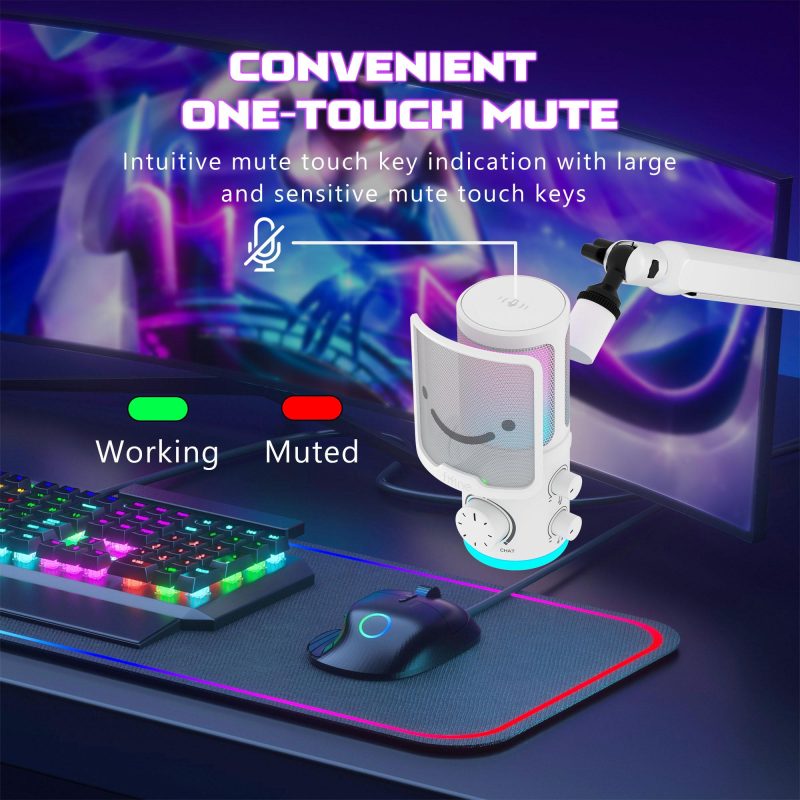 Настолен микрофон FIFINE AM6 RGB - White - Image 7