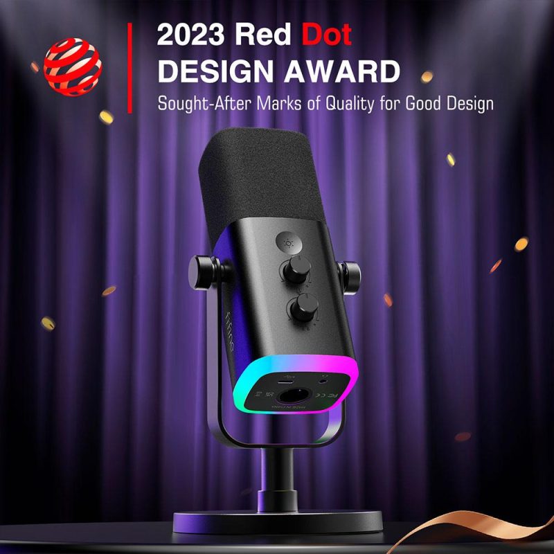 Настолен микрофон FIFINE AM8 Dynamic RGB XLR/USB- Black - Image 8