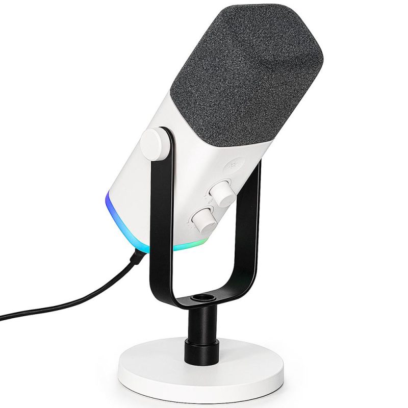 Настолен микрофон FIFINE AM8 Dynamic RGB XLR/USB - White - Image 2