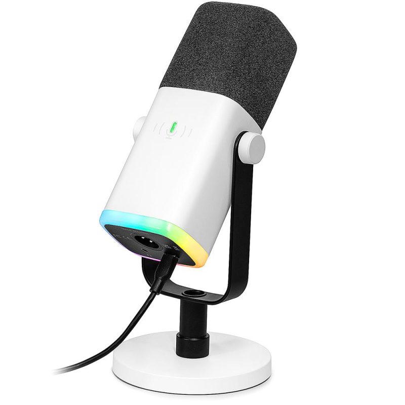 Настолен микрофон FIFINE AM8 Dynamic RGB XLR/USB - White - Image 3