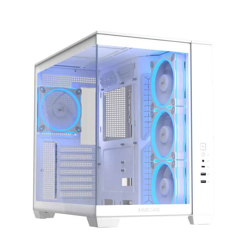 Кутия ASUS A32 PLUS Tempered Glass + 4 ARGB Вентилатора - White