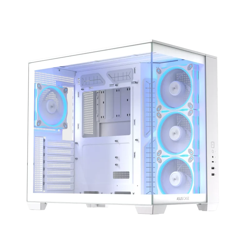 Кутия ASUS A32 PLUS Tempered Glass + 4 ARGB Вентилатора - White - Image 2