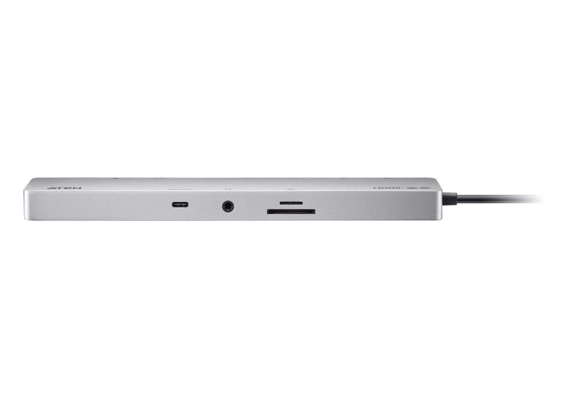 ATEN Докинг 11-in-1 USB-C Multiport Dock + Power Pass-Through, 2 x HDMI, LAN,3.5mm, USB-C, SD Card , microSD, 3 x USB 3.2 - Image 3