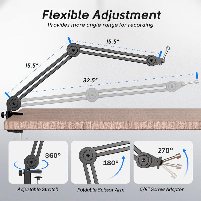 Стойка за микрофон FIFINE BM63 Super Steady Boom Arm - Image 2