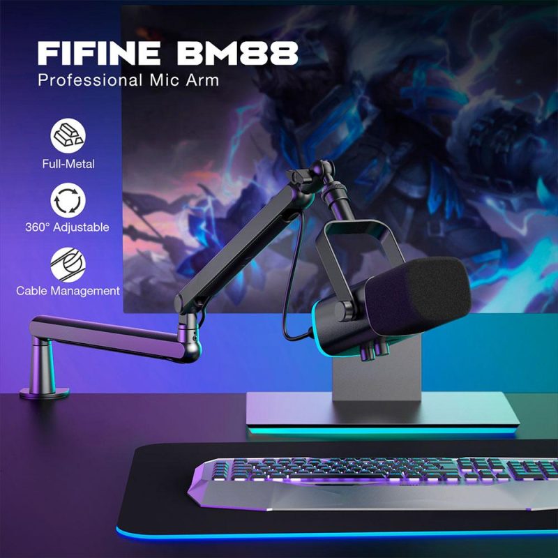 Стойка за микрофон FIFINE BM88 High End Boom Arm Stand - Image 8