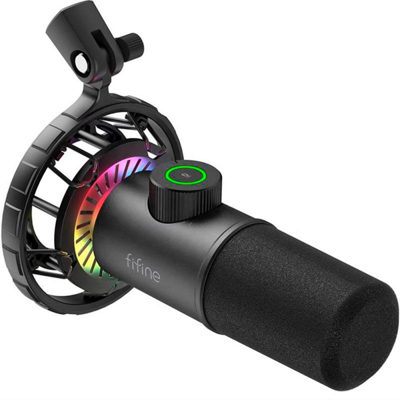 Настолен микрофон FIFINE K658 Dynamic RGB - Black - Image 2
