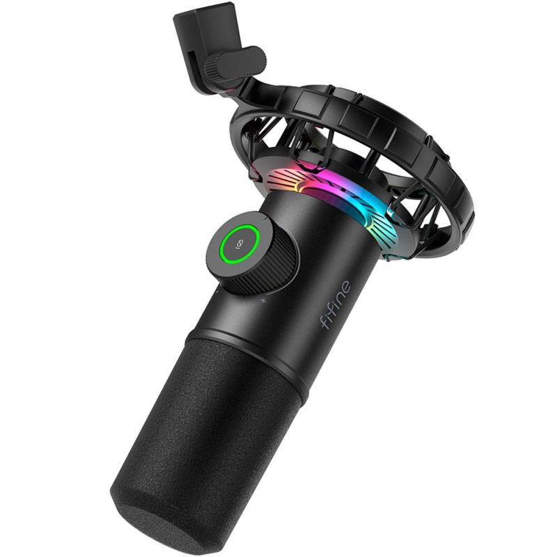 Настолен микрофон FIFINE K658 Dynamic RGB - Black - Image 3