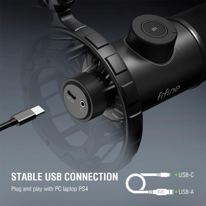 Настолен микрофон FIFINE K658 Dynamic RGB - Black - Image 7