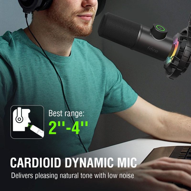 Настолен микрофон FIFINE K658 Dynamic RGB - Black - Image 8