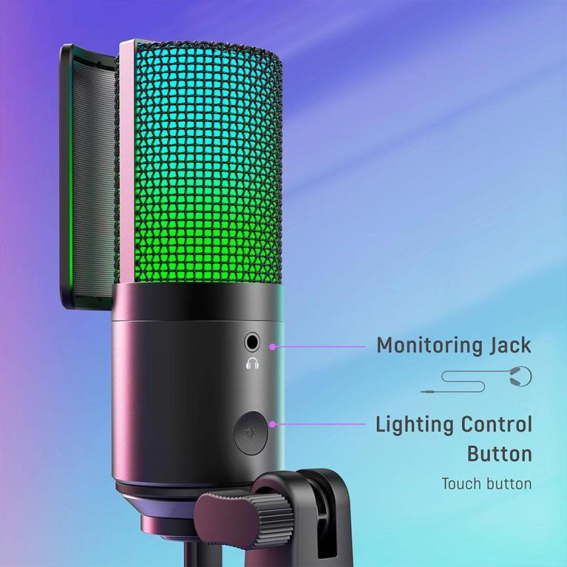 Настолен микрофон FIFINE K669 PRO2 RGB - Black - Image 5