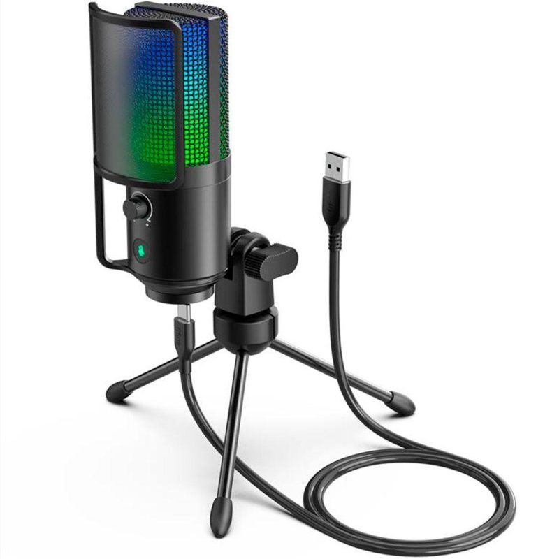 Настолен микрофон FIFINE K669 PRO2 RGB - Black - Image 2