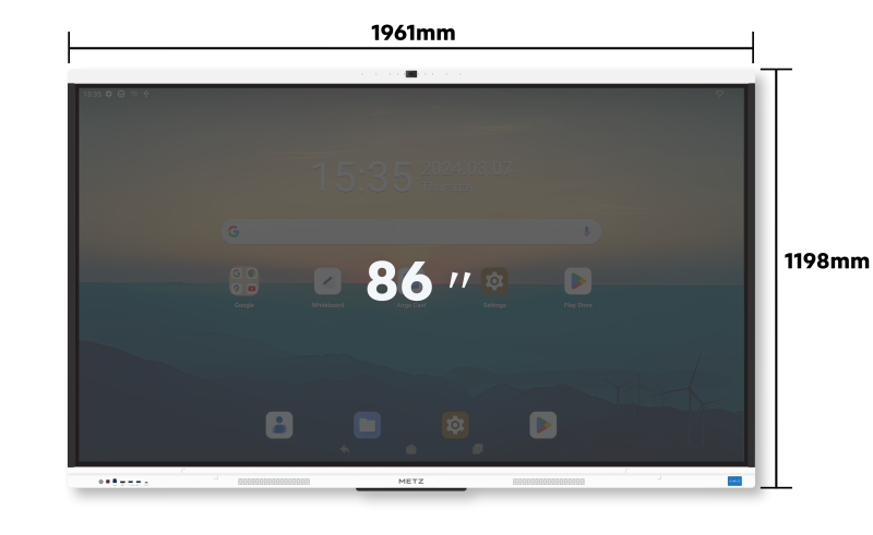 METZ Интерактивен тъч дисплей с вградена камера 86SG1 86" - Image 2