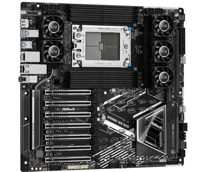 Дънна платка ASROCK WRX90 WS EVO, Socket sTR5, ATX, 8xDDR5 - Image 2