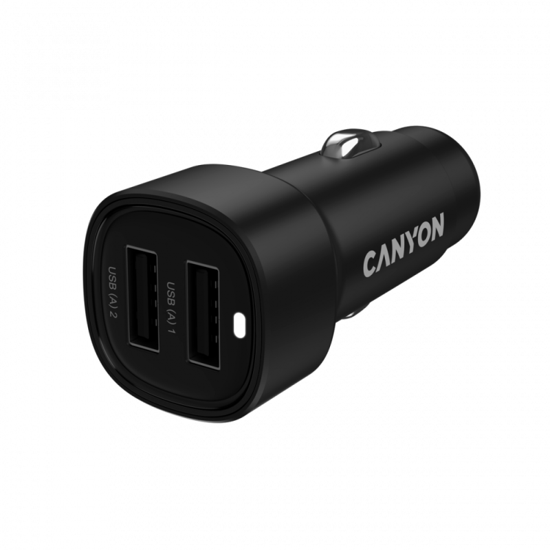 CANYON car charger OnDrive 24 24W 2xUSB-A Black