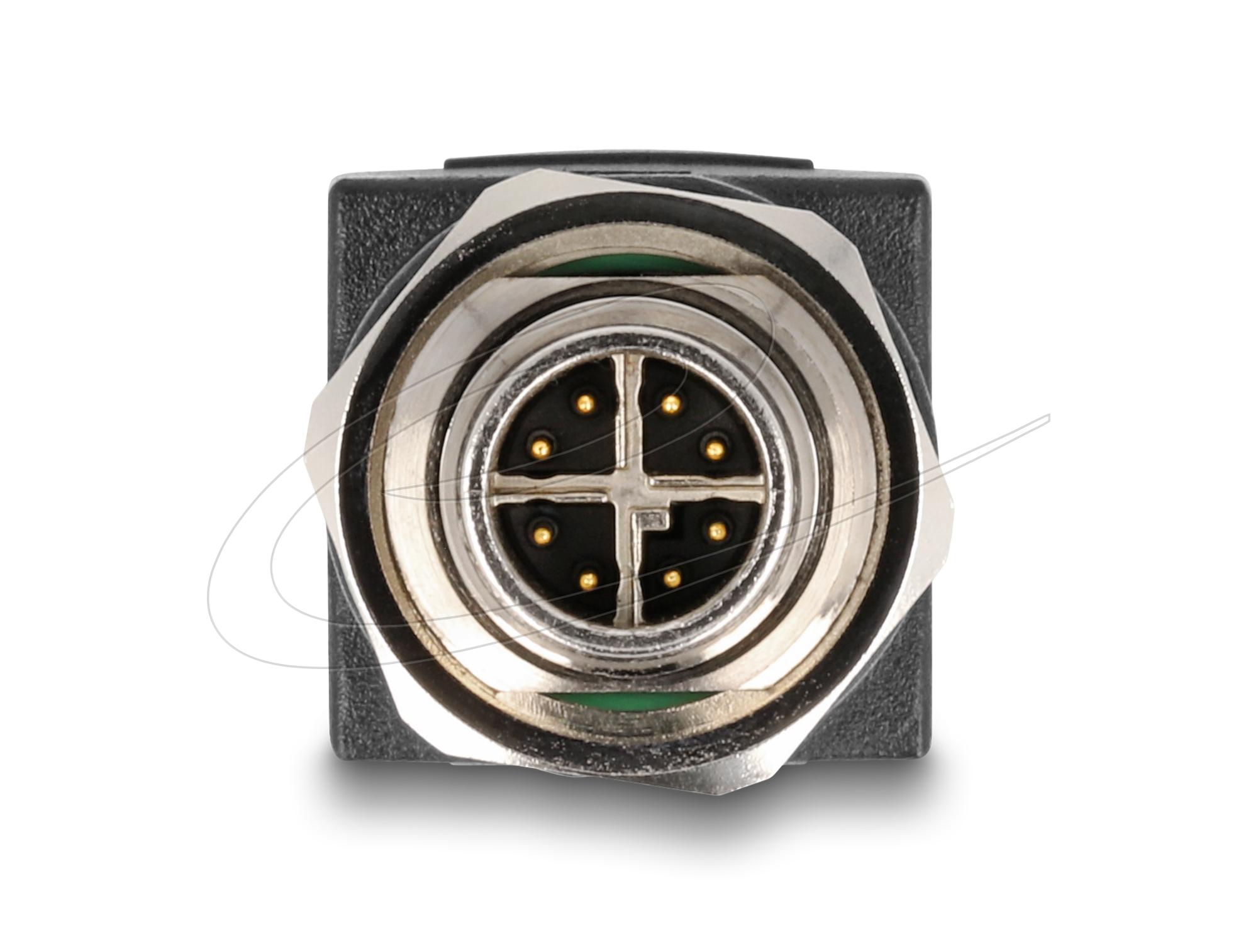 Адаптер Delock X-coded 8 pin мъжко към RJ45 jack straight - Image 2