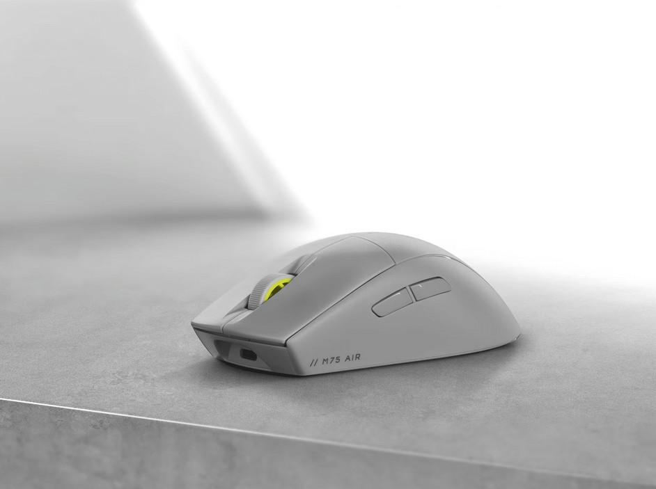 Геймърскa безжична мишка CORSAIR M75 AIR Ultra-Lightweight Gaming Mouse - Light Gray - Image 2