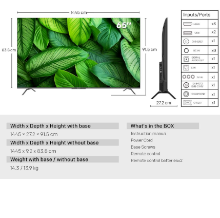 METZ Телевизор 65" UHD LED SMART TV, 4K, Google TV, Frameless - Image 5