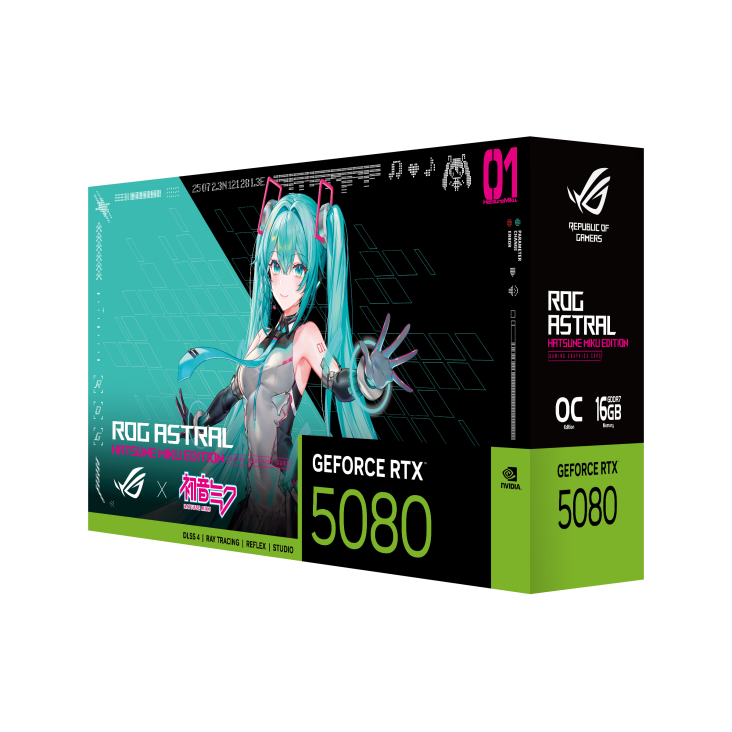Видео карта ASUS ROG ASTRAL RTX 5080 OC 16GB GDDR7 Hatsune Miku Edition - Image 5