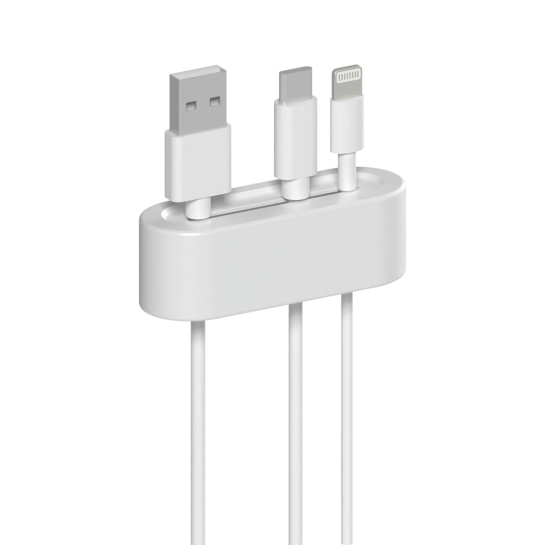 HAMA Органайзер за кабели самозалепващ, 2 бр., бял - Image 3