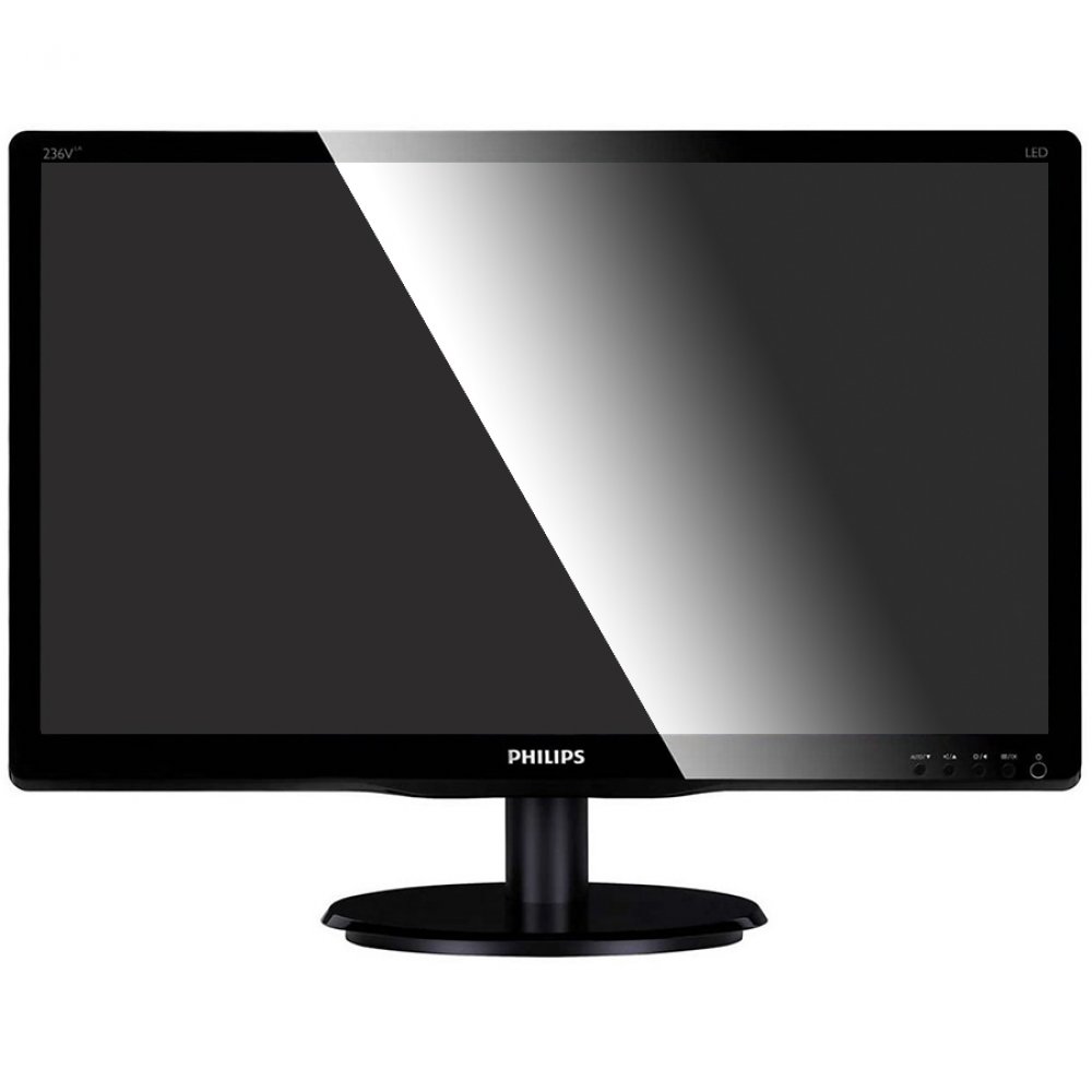 Monitor LED Philips 246V5LSB/00, V-line, 24'' 1920x1080@60Hz, 16:9, TN, 5ms, 250nits, Black, 3 Years, VESA100x100/VGA/DVI