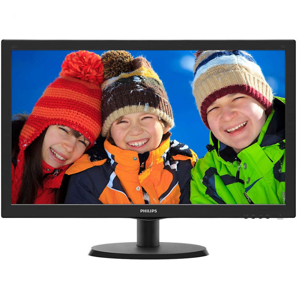 Monitor LED Philips 240V5QDSB/00, V-line, 23.8'' 1920x1080@60Hz, 16:9, IPS, 5ms, 250nits, Black, 3 Years, VESA100x100/VGA/DVI/HDMI/