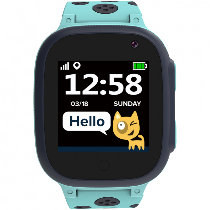 CANYON Sandy KW-34, Kids smartwatch, 1.44 inch colorful screen, GPS function, Nano SIM card, 32+32MB, GSM(850/900/1800/1900MHz), 400mAh battery, compatibility with iOS and android, Blue, host: 52.9*40.3*14.8mm, strap: 230*20mm, 42g