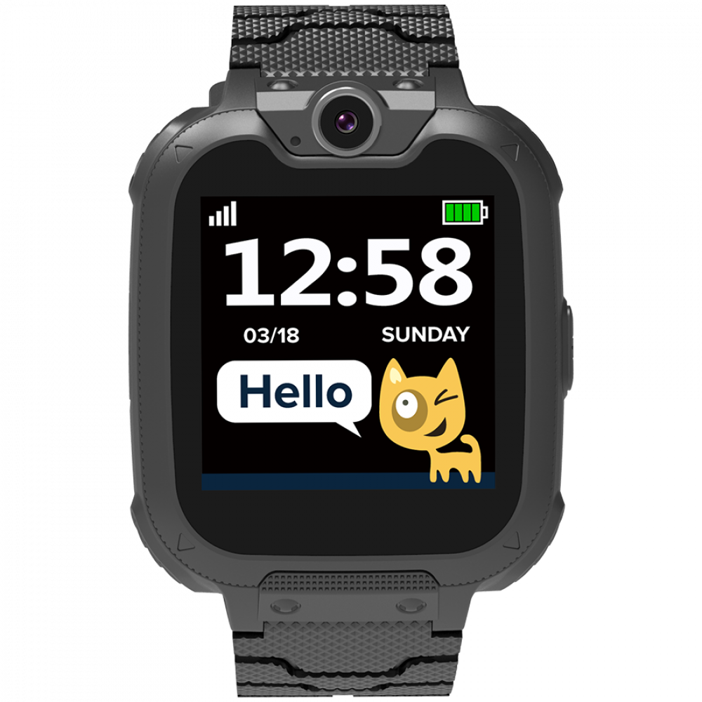 CANYON Tommy KW-31, Kids smartwatch, 1.54 inch colorful screen, Camera 0.3MP, Mirco SIM card, 32+32MB, GSM(850/900/1800/1900MHz), 7 games inside, 380mAh battery, compatibility with iOS and android, Black, host: 54*42.6*13.6mm, strap: 230*20mm, 45g