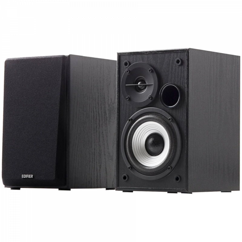 Edifier R980T 2.0 Bookshelf Speakers, Dual RCA and 3.5mm headphone output, 0.5-inch Tweeters, 4-inch Bass Drivers, 24W (RMS), Black