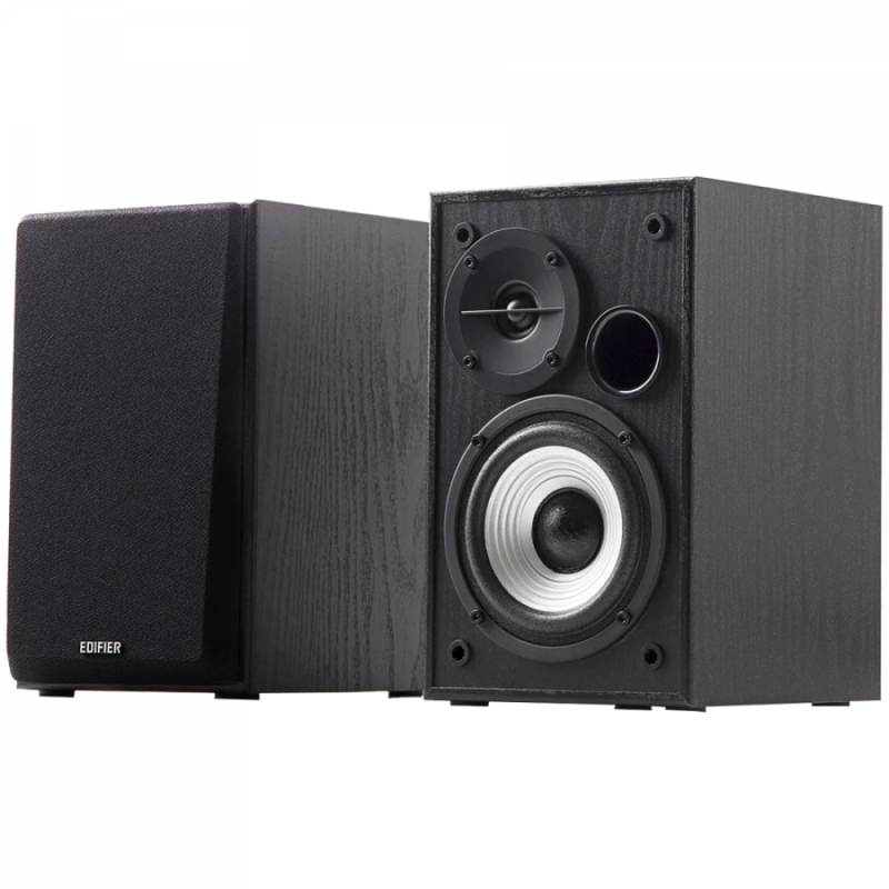 Edifier R980T 2.0 Bookshelf Speakers, Dual RCA and 3.5mm headphone output, 0.5-inch Tweeters, 4-inch Bass Drivers, 24W (RMS), Black