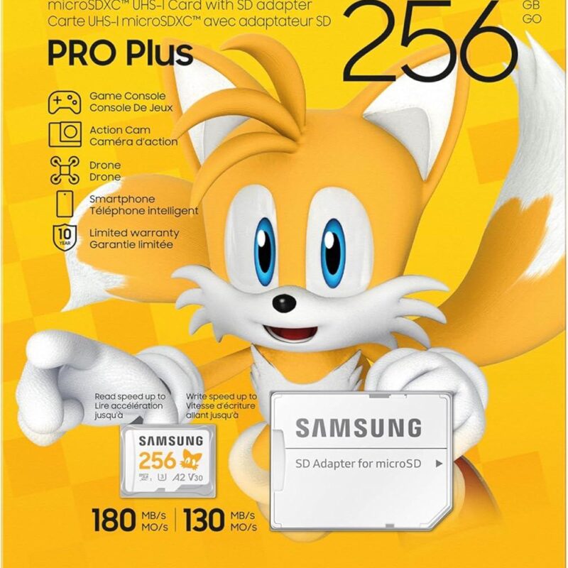 Карта памет Samsung SONIC PRO PLUS, microSDXC, UHS-I, 256GB, Адаптер