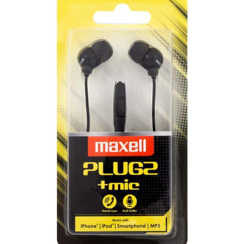 Слушалки с микрофон MAXELL PLUGZ черна