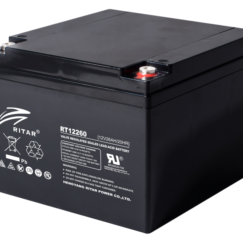 Оловна батерия RITAR, (RT12260) AGM, 12V, 26 Ah, 166/ 176/ 125 mm, Терминал F13(M5)
