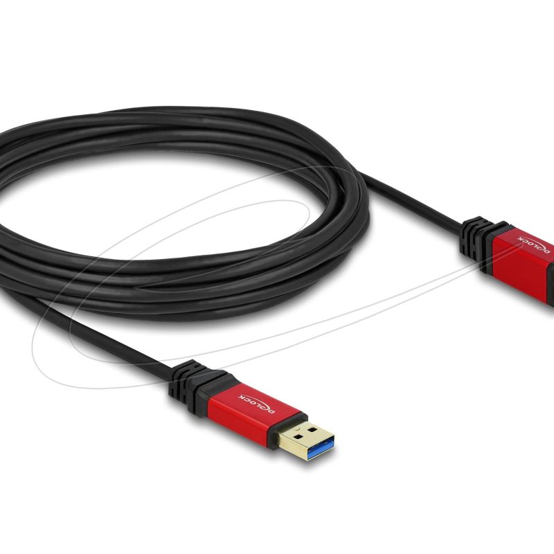 Кабел Delock USB-A 3.0 5Gbps мъжко - USB-B 5Gbps мъжко, 5 м, Premium, Черен