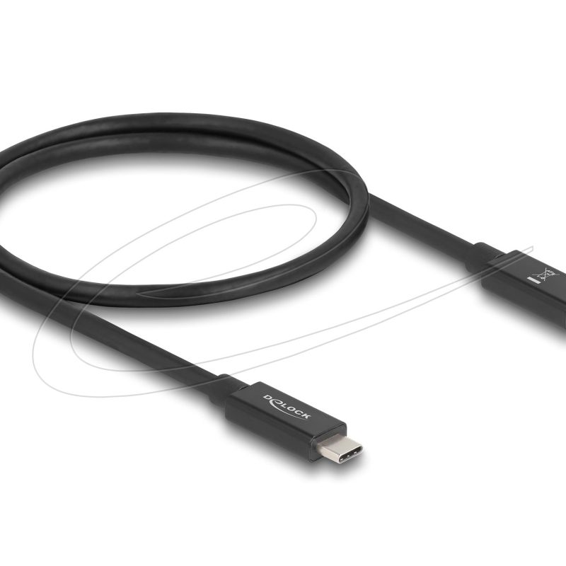 Delock Кабел E-Marker USB-C, 80 Gbps, 16K 60 Hz, PD 3.1 240 W, 0.5 m, черен
