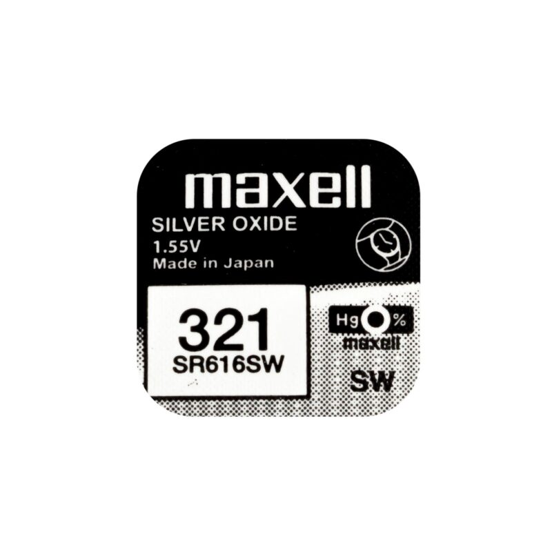 Бутонна батерия сребърна MAXELL SR616 SW /321/ 1.55V