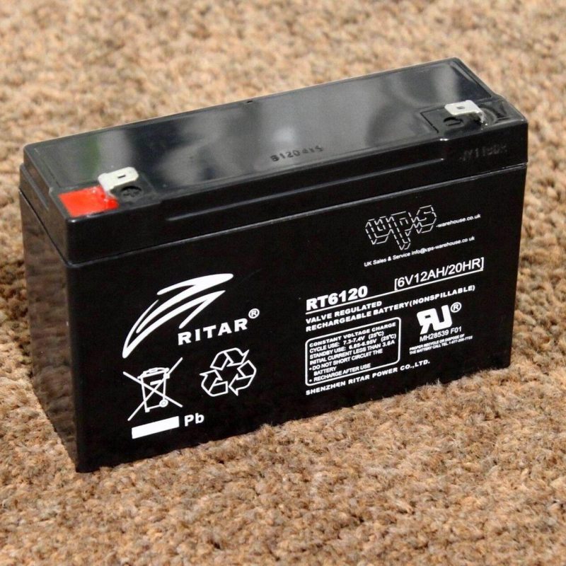 Оловна батерия RITAR, (RT6120) AGM, 6V, 12Ah, 150 /50 /93 mm, Терминал1