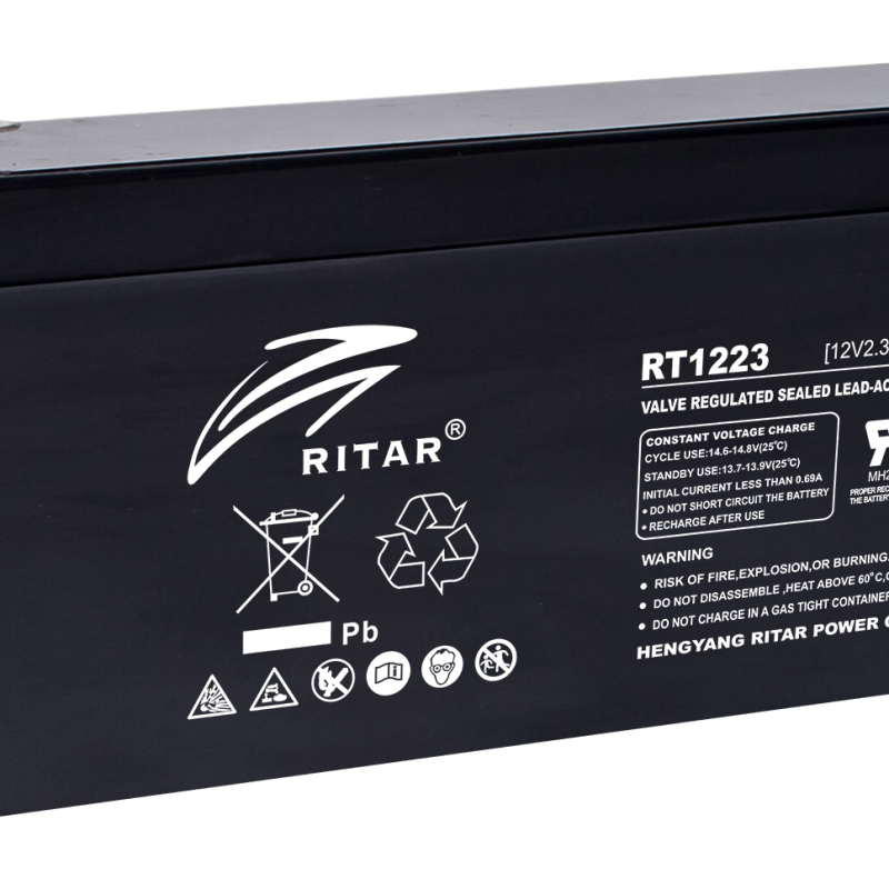 Оловна батерия RITAR (RT1223), 12V, 2.3Ah, AGM, 177/ 35/ 62 mm