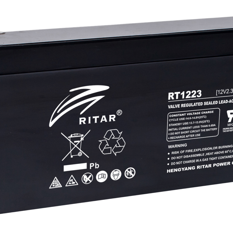 Оловна батерия RITAR (RT1223), 12V, 2.3Ah, AGM, 177/ 35/ 62 mm
