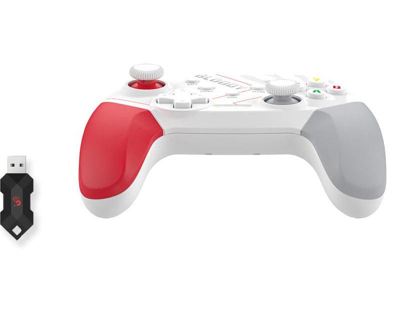 Геймърски контролер A4tech Bloody GPW50, Dual-mode жичен и безжичен, Бял