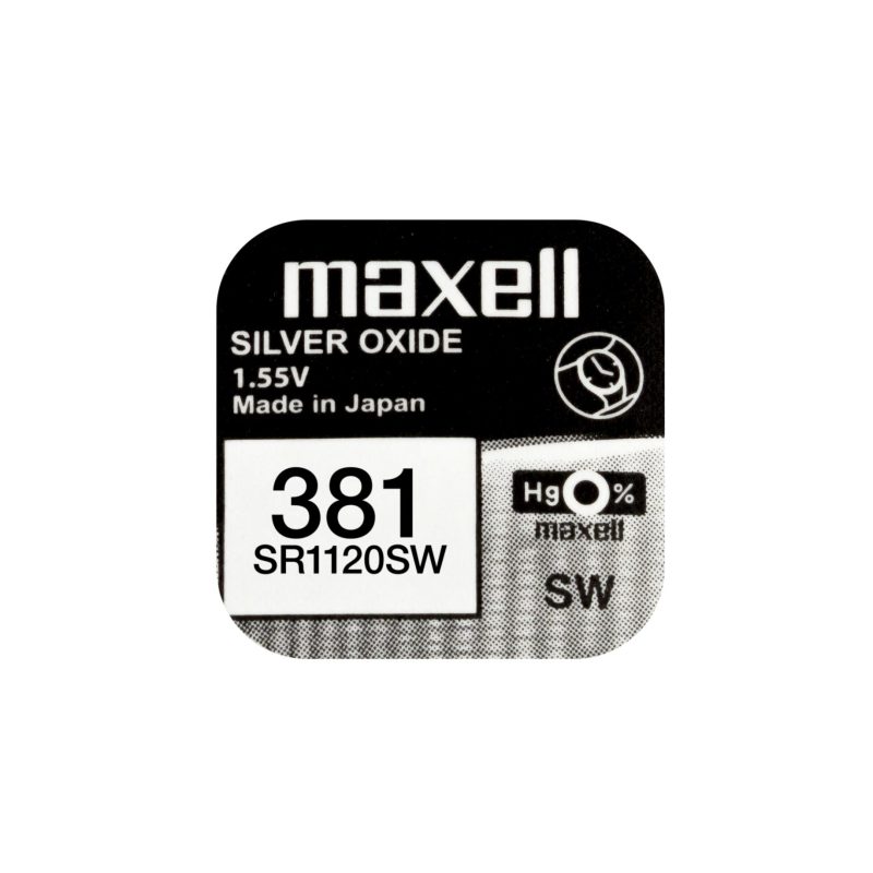 Бутонна батерия сребърна MAXELL SR1120 SW /381/391/ AG8 1.55V