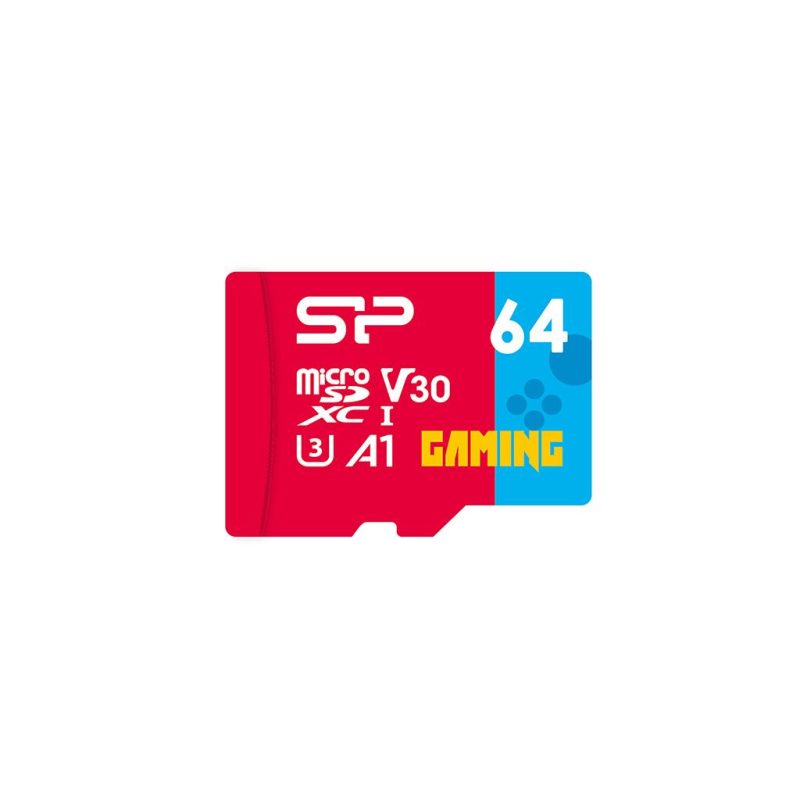 Карта памет Silicon Power Superior Gaming 64GB,microSDHC/SDXC, Class 10, A1, V30, UHS-I U3, SD Adapter