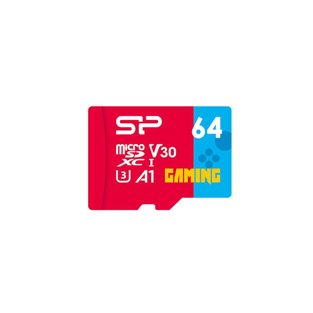 Карта памет Silicon Power Superior Gaming 64GB,microSDHC/SDXC, Class 10, A1, V30, UHS-I U3, SD Adapter