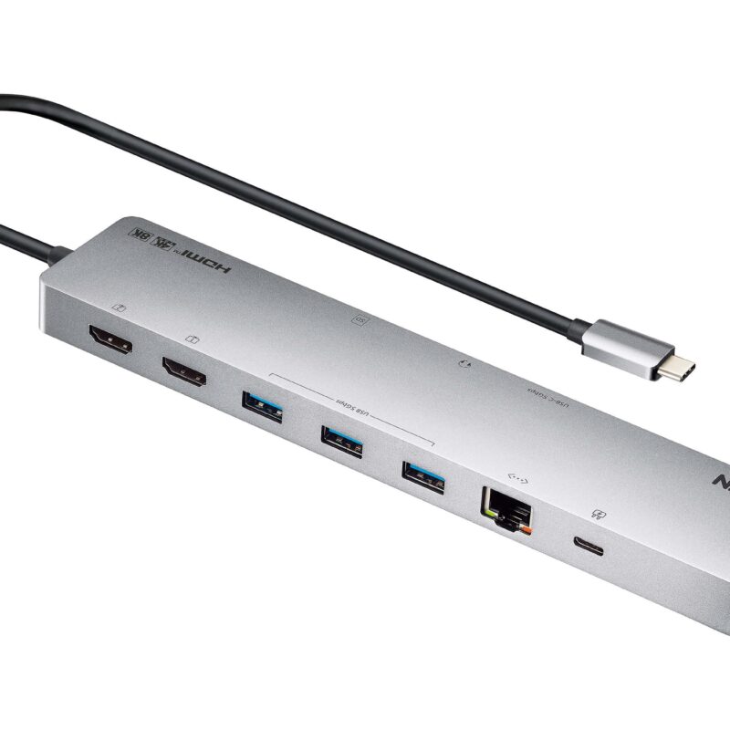 ATEN Докинг 11-in-1 USB-C Multiport Dock + Power Pass-Through, 2 x HDMI, LAN,3.5mm, USB-C, SD Card , microSD, 3 x USB 3.2